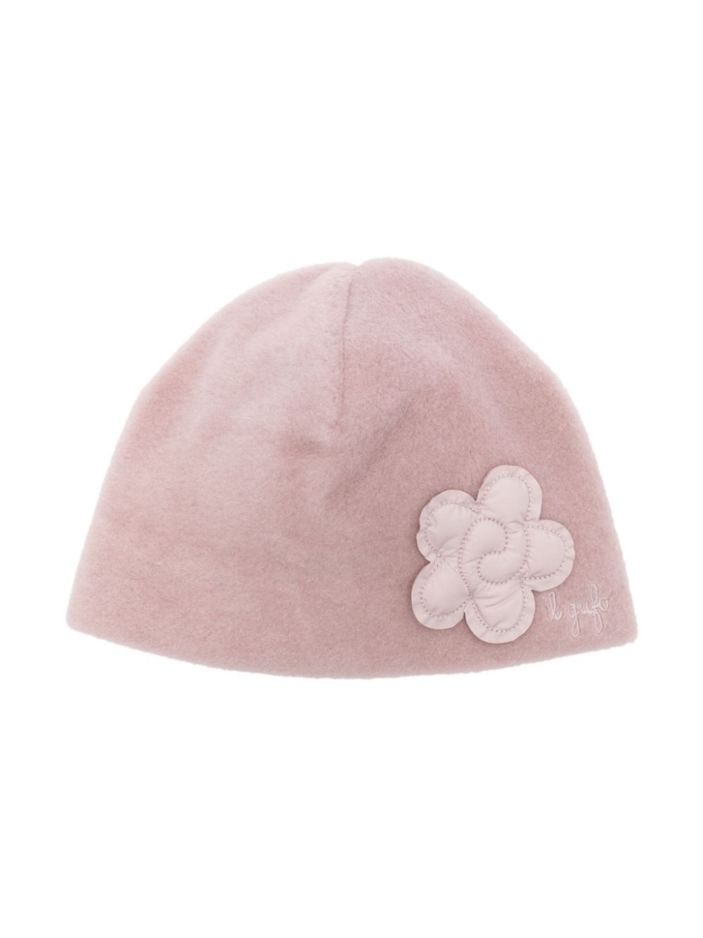 Il Gufo floral-appliqué beanie - Pink