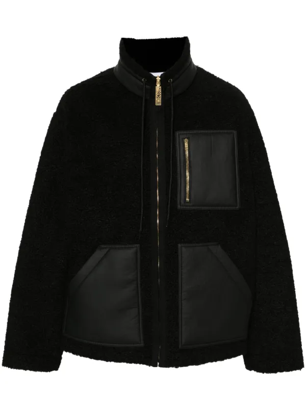 Moschino faux-shearling Jacket | Black | FARFETCH JO