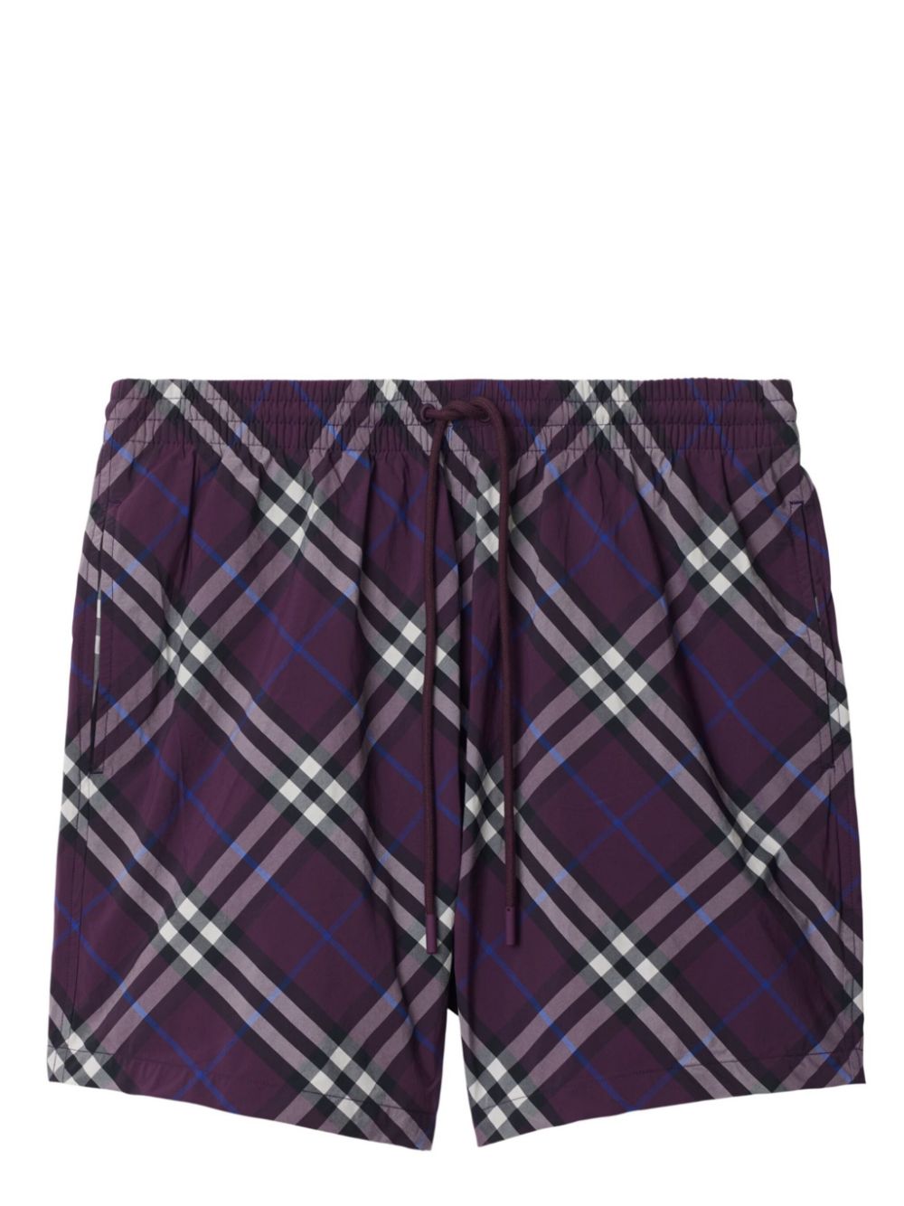 Burberry check-print swim shorts - Purple