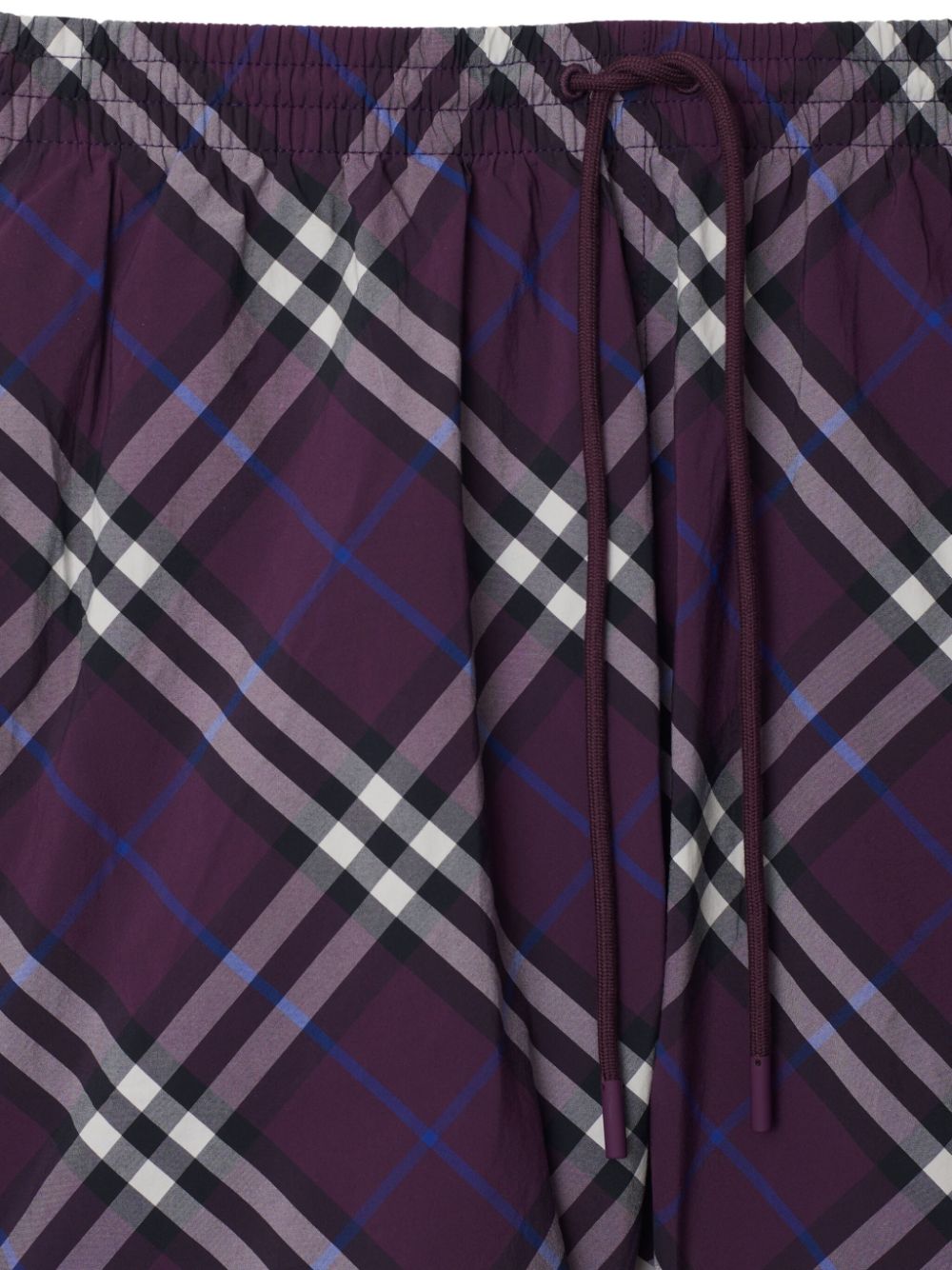 Burberry check-print swim shorts - Purple