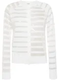 Onefifteen striped long-sleeve cardigan - White