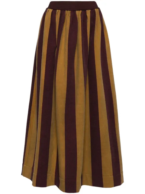 Uma Wang striped A-line midi skirt