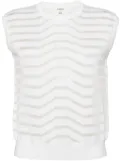 Onefifteen striped knitted vest - White