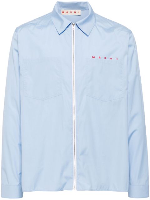 Marni hidden-logo poplin shirt Men