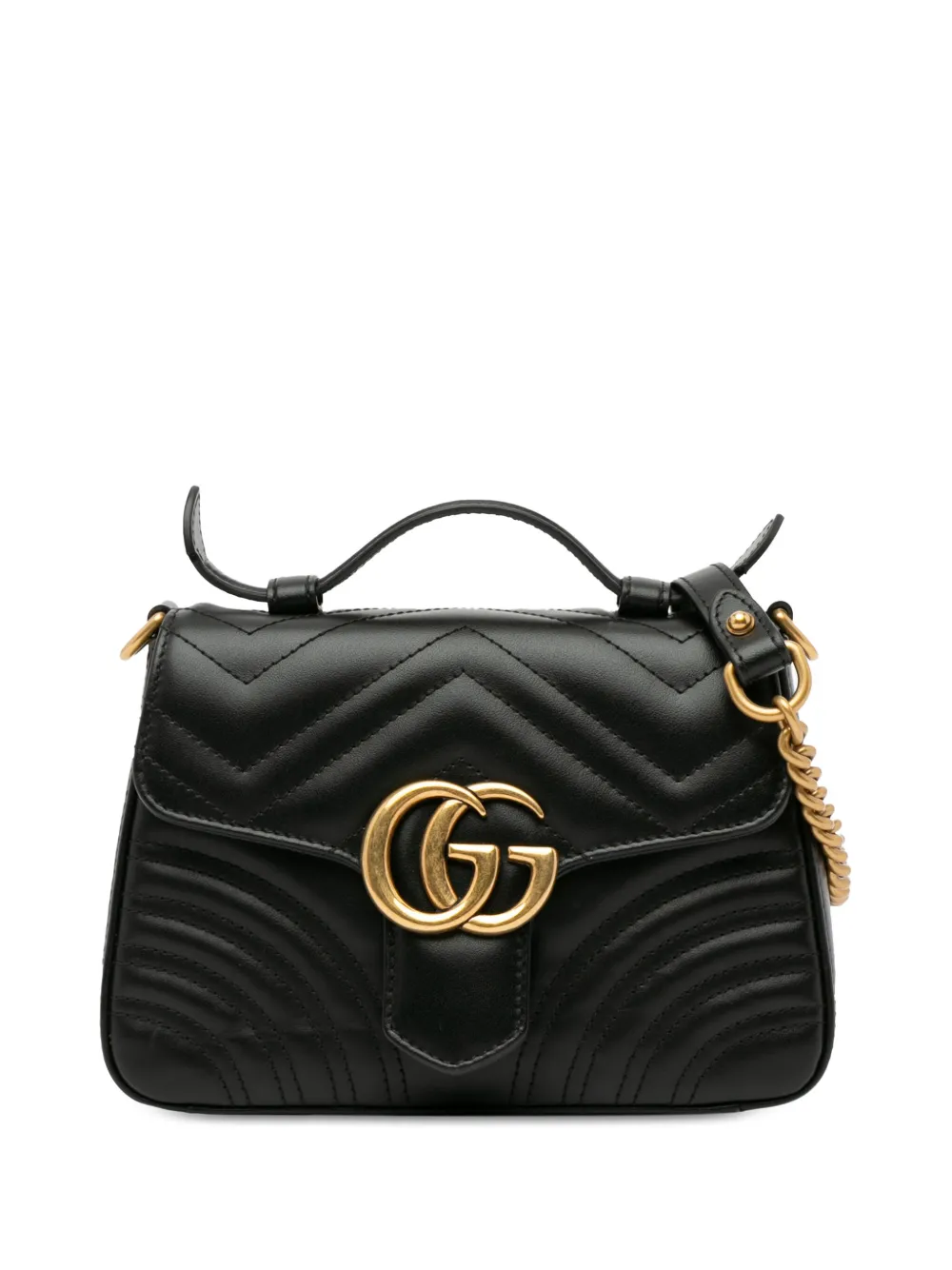Gucci Pre-Owned 2016-2023 Mini GG Marmont Top Handle Satchel 