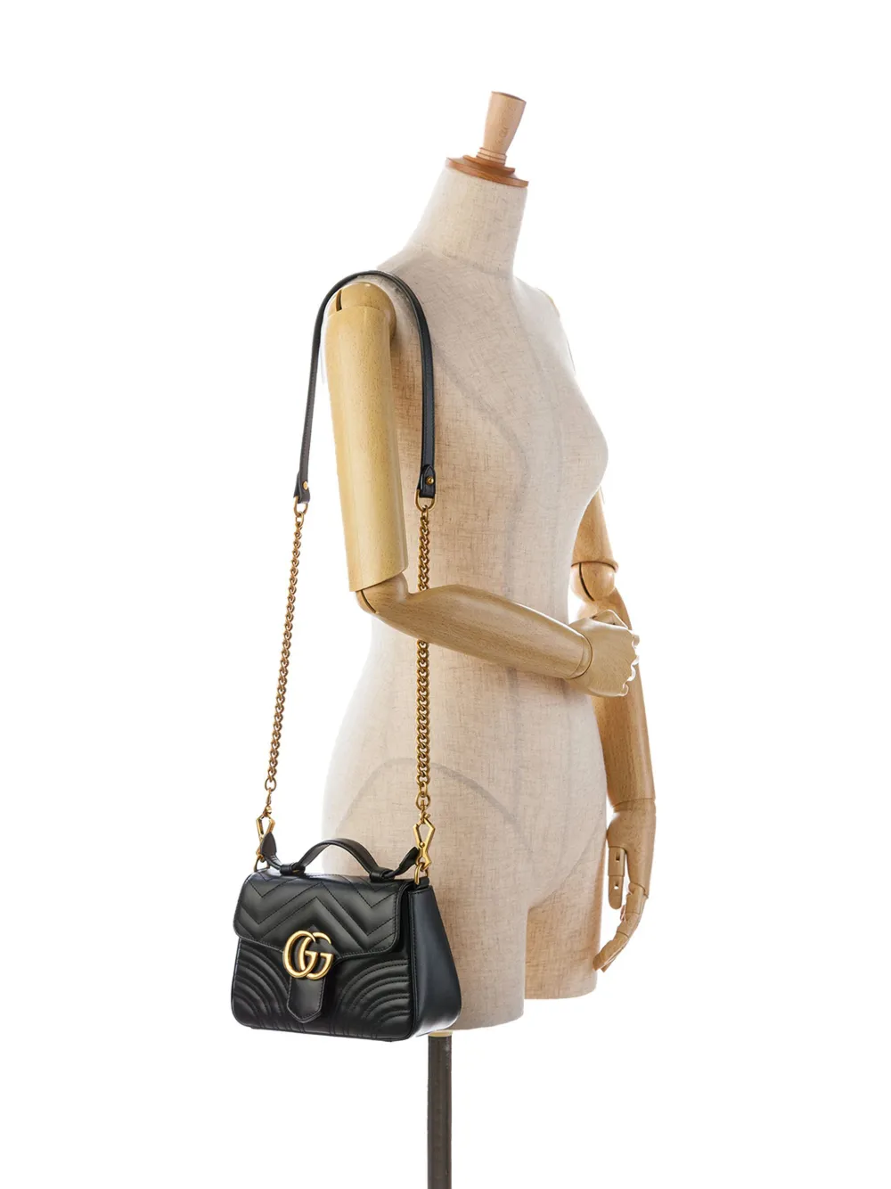 Gucci Pre-Owned 2016-2023 Mini GG Marmont Top Handle Satchel 
