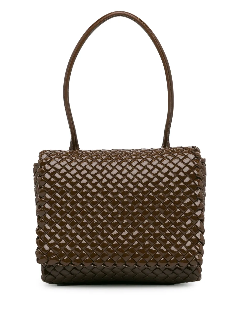 Bottega Veneta Pre-Owned 2012-2023 Intrecciato Patent Patti shoulder bag - Brown