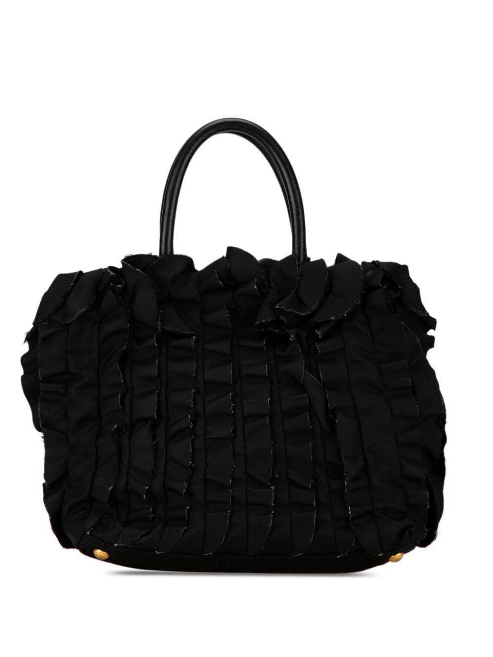 Prada Pre-Owned 2010-2023 Ruffled Tessuto tote bag - Zwart