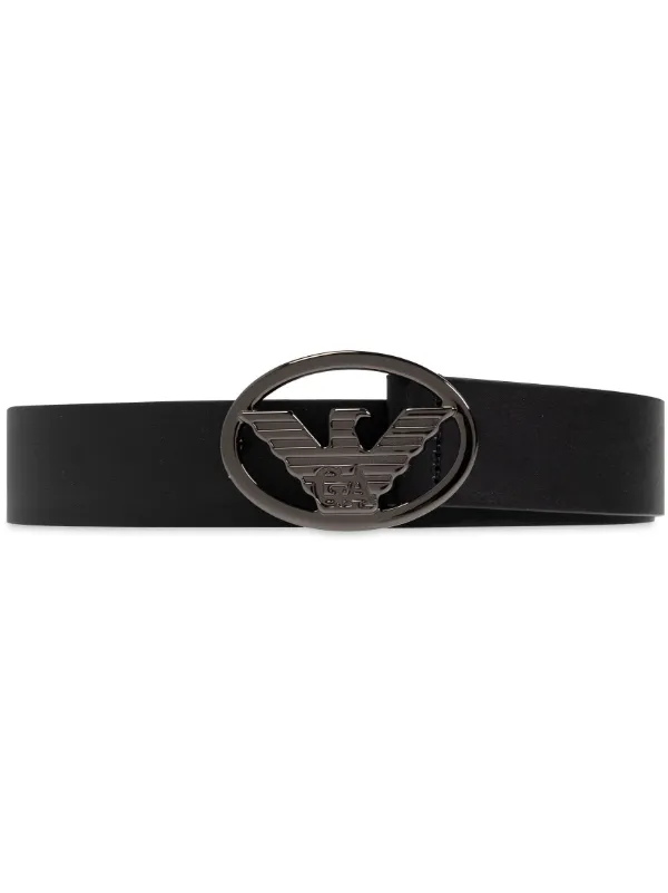 Emporio Armani Ceinture En Cuir Noir FARFETCH TN