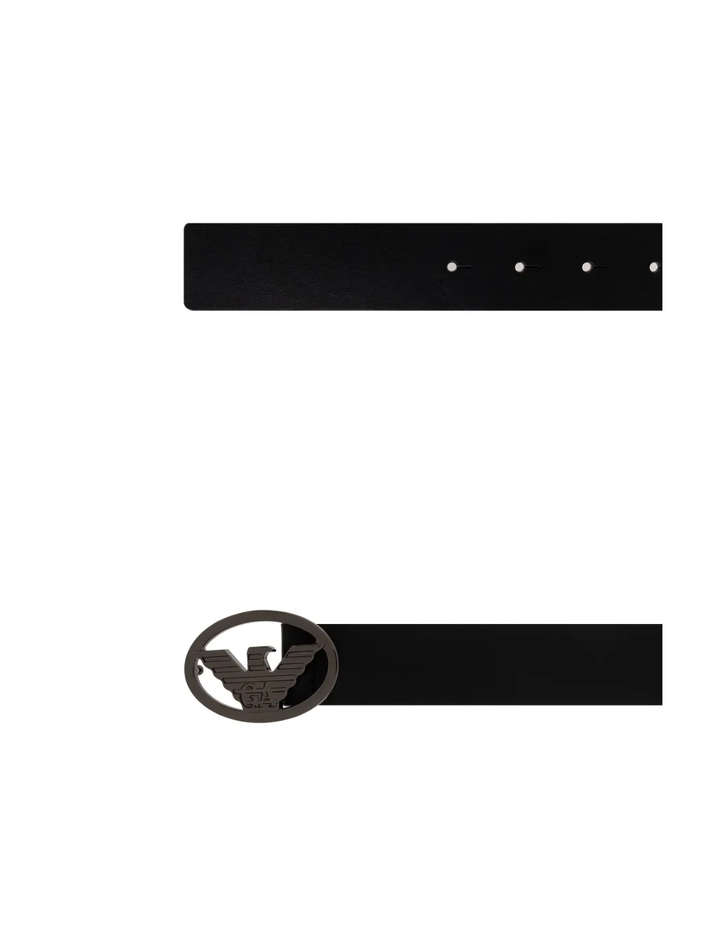 Emporio Armani Leren riem Zwart