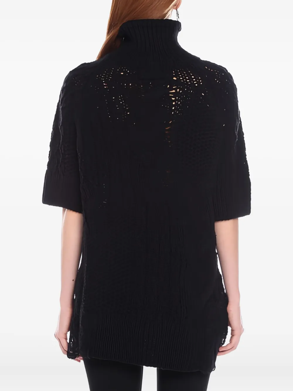 Ermanno Scervino Wool Blend Knitted Top In Black