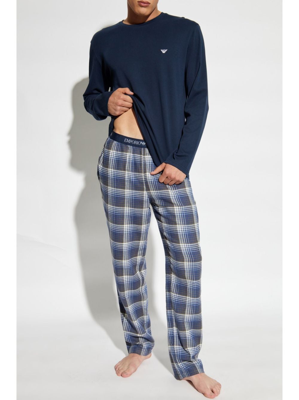 Emporio Armani Pyjama met geborduurd logo - Blauw