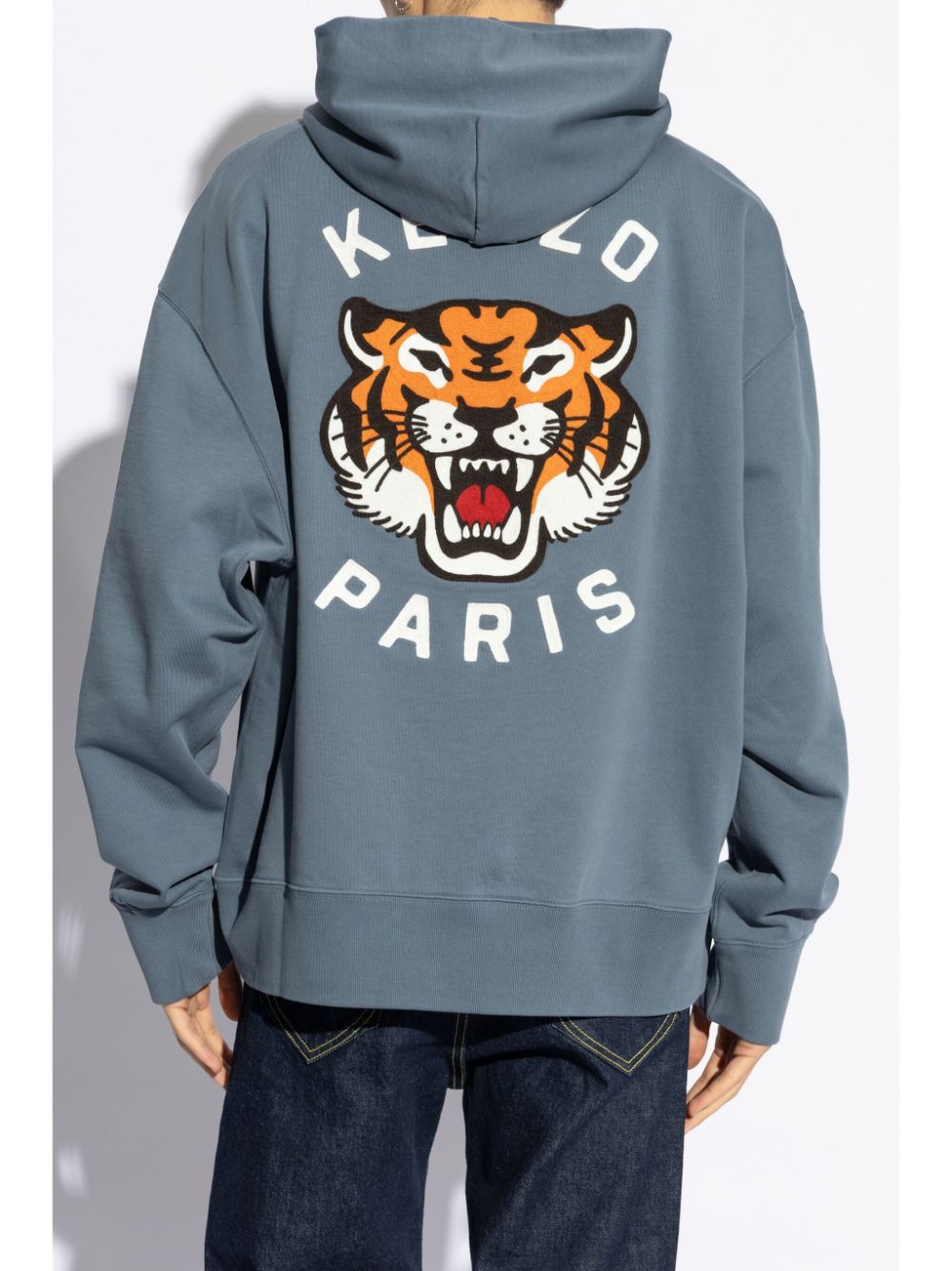 Shop Kenzo Lucky Tiger Hoodie In Blue