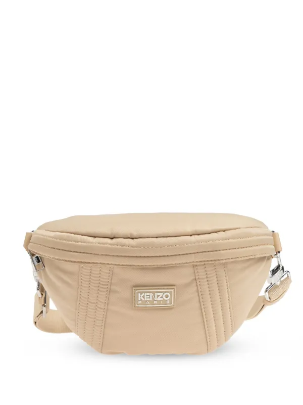 Kenzo logo patch Quilted Belt Bag Neutrals FARFETCH