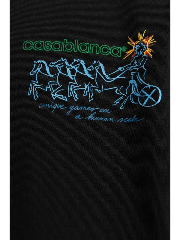 【関税込み】Casablanca ブラック Pentathlon Tシャツ Casablanca Pentathlon Tシャツ | ブラック | FARFETCH JP