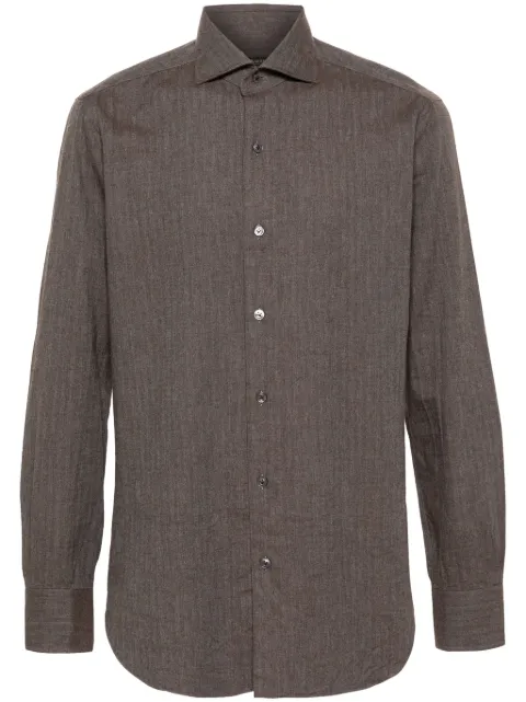 Barba herringbone-pattern shirt