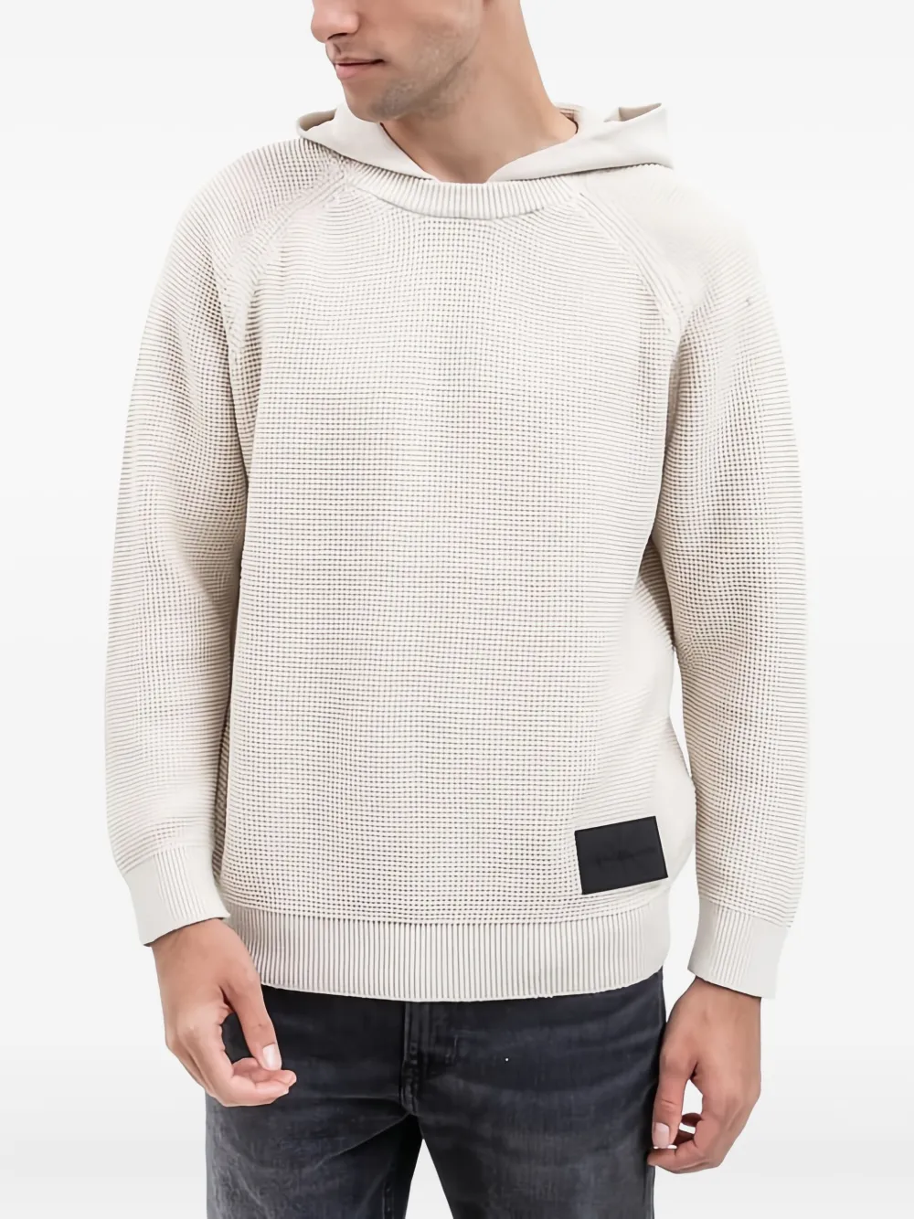 Calvin Klein Hoodie met logopatch Beige