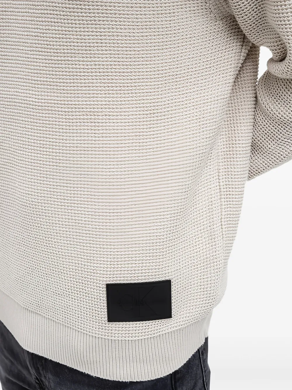 Calvin Klein Hoodie met logopatch Beige