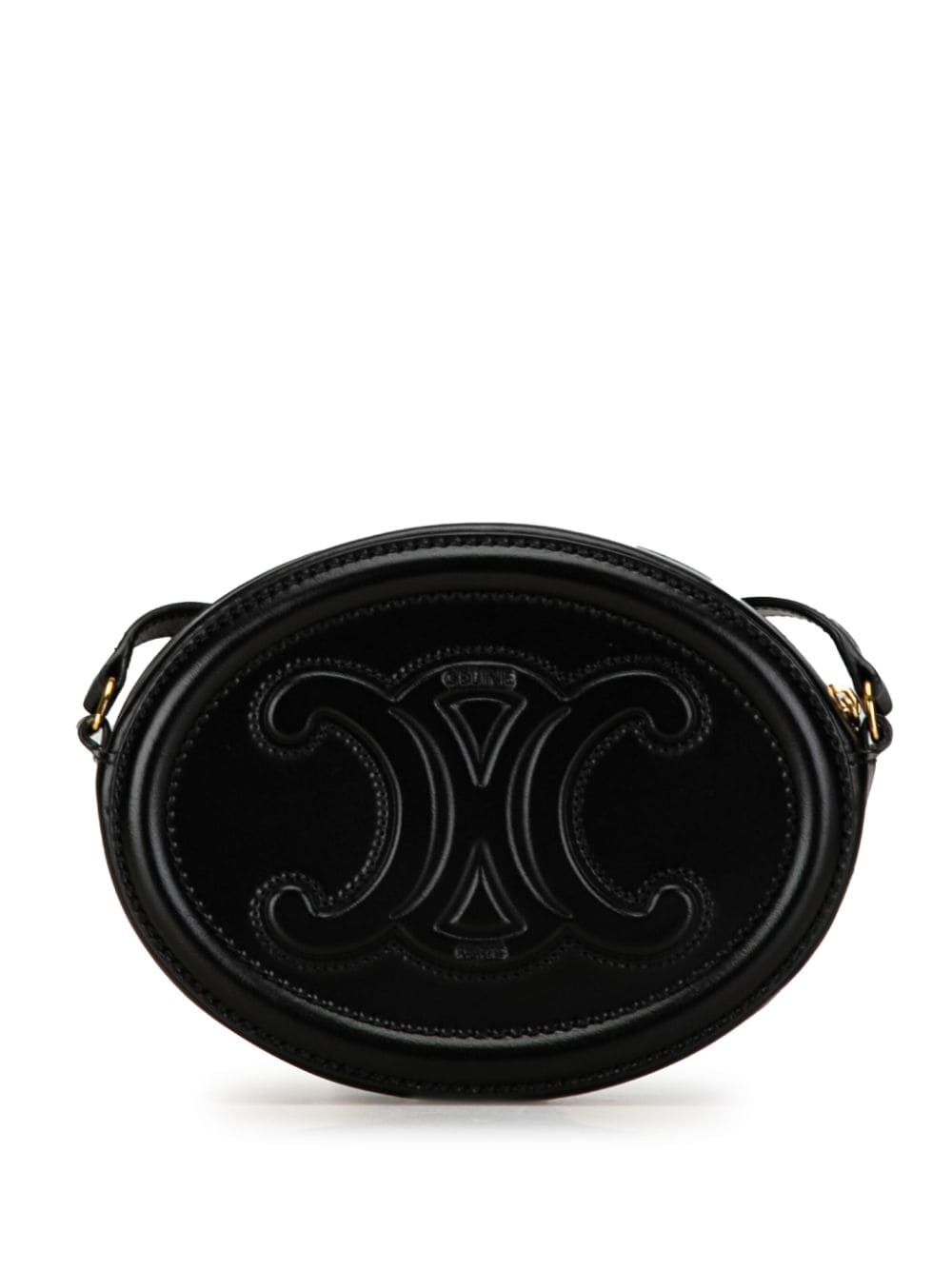 Céline Pre-Owned 2021 Cuir Triomphe Oval crossbody bag - Zwart