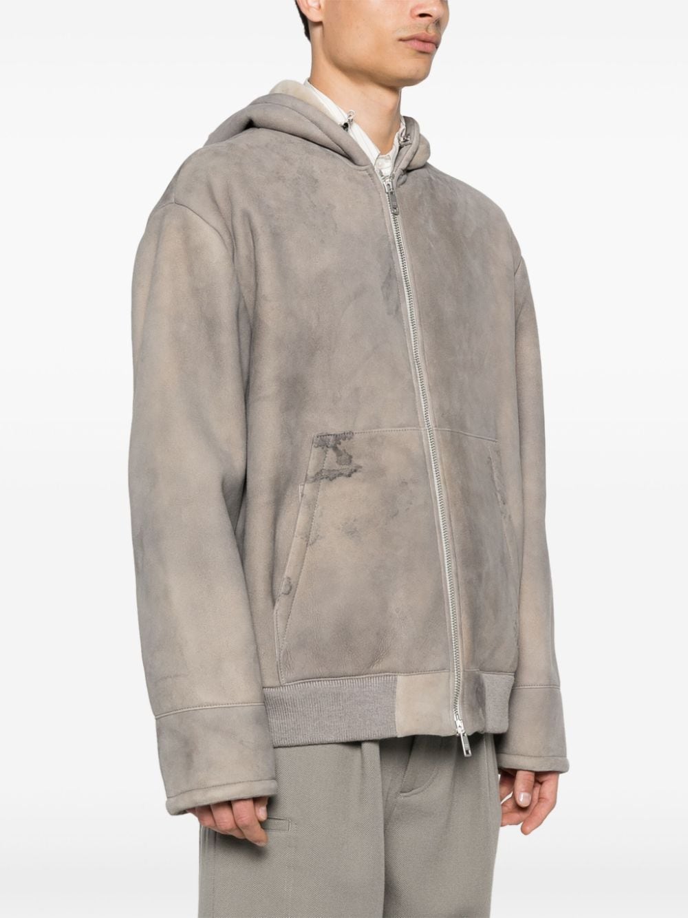 Shop Prada Triangle-logo Jacket In Grau