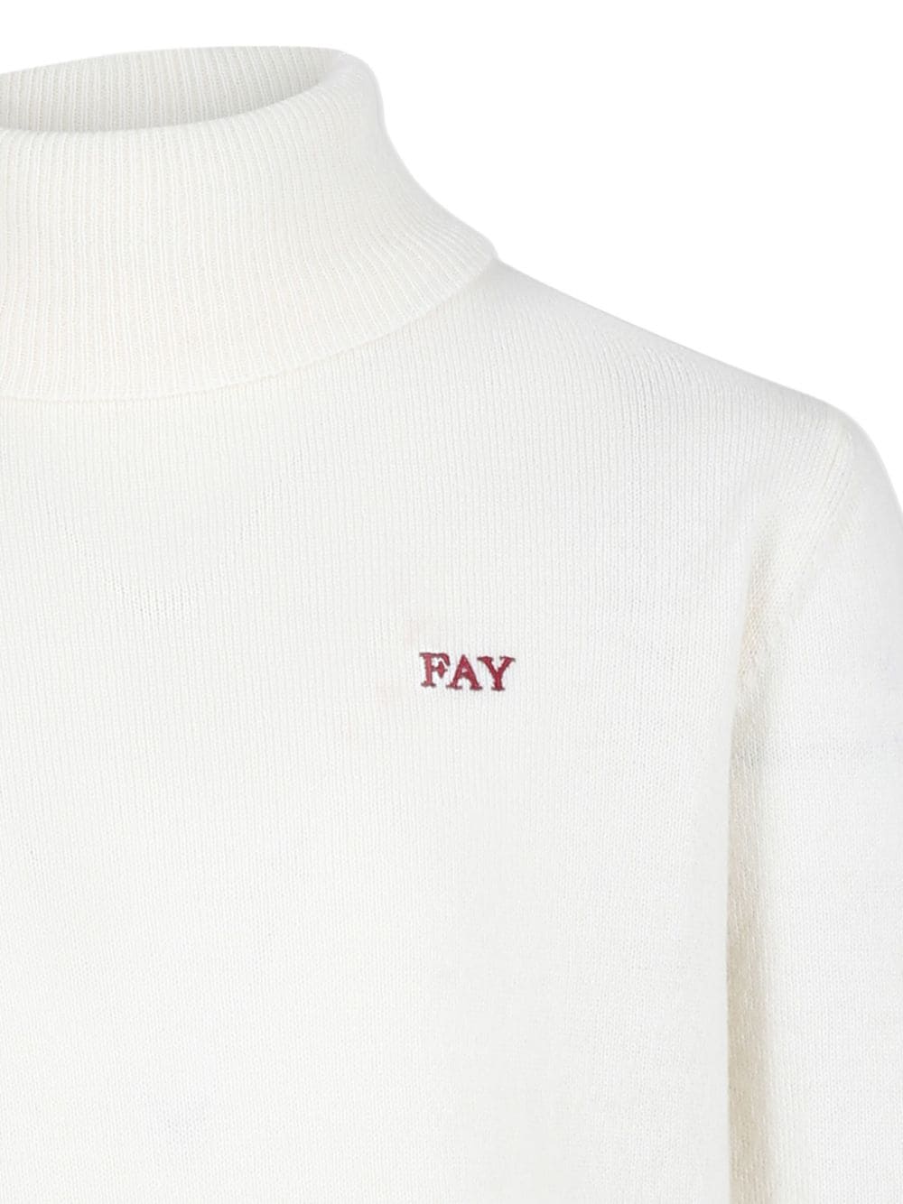 Shop Fay Logo-embroidered Sweater In White