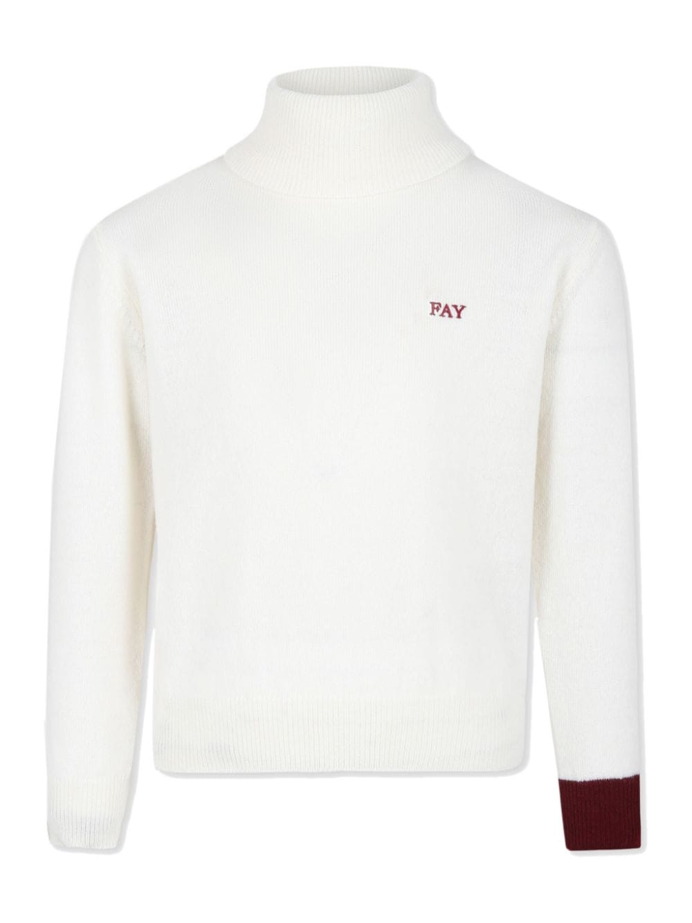 Fay Kids logo-embroidered sweater - Bianco