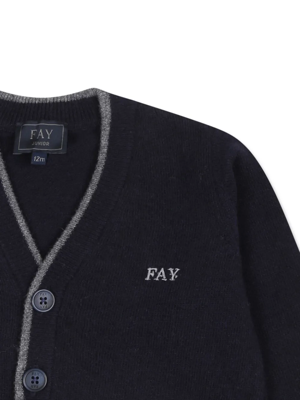 Fay Kids Vest met geborduurd logo Blauw