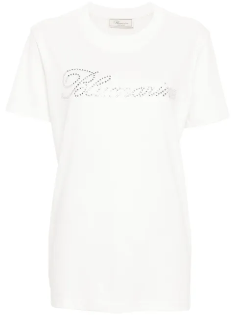 Blumarine playera con logo de strass