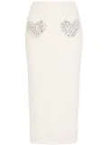 Blumarine crystal-embellished midi skirt - White