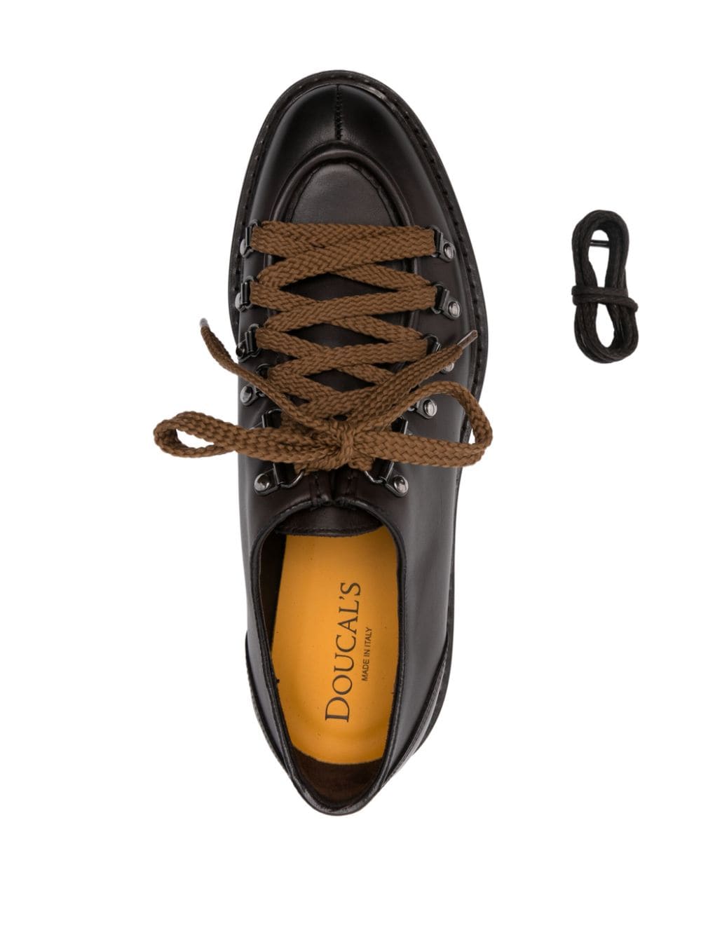 Shop Doucal's Leather Derby Shoes In Brown