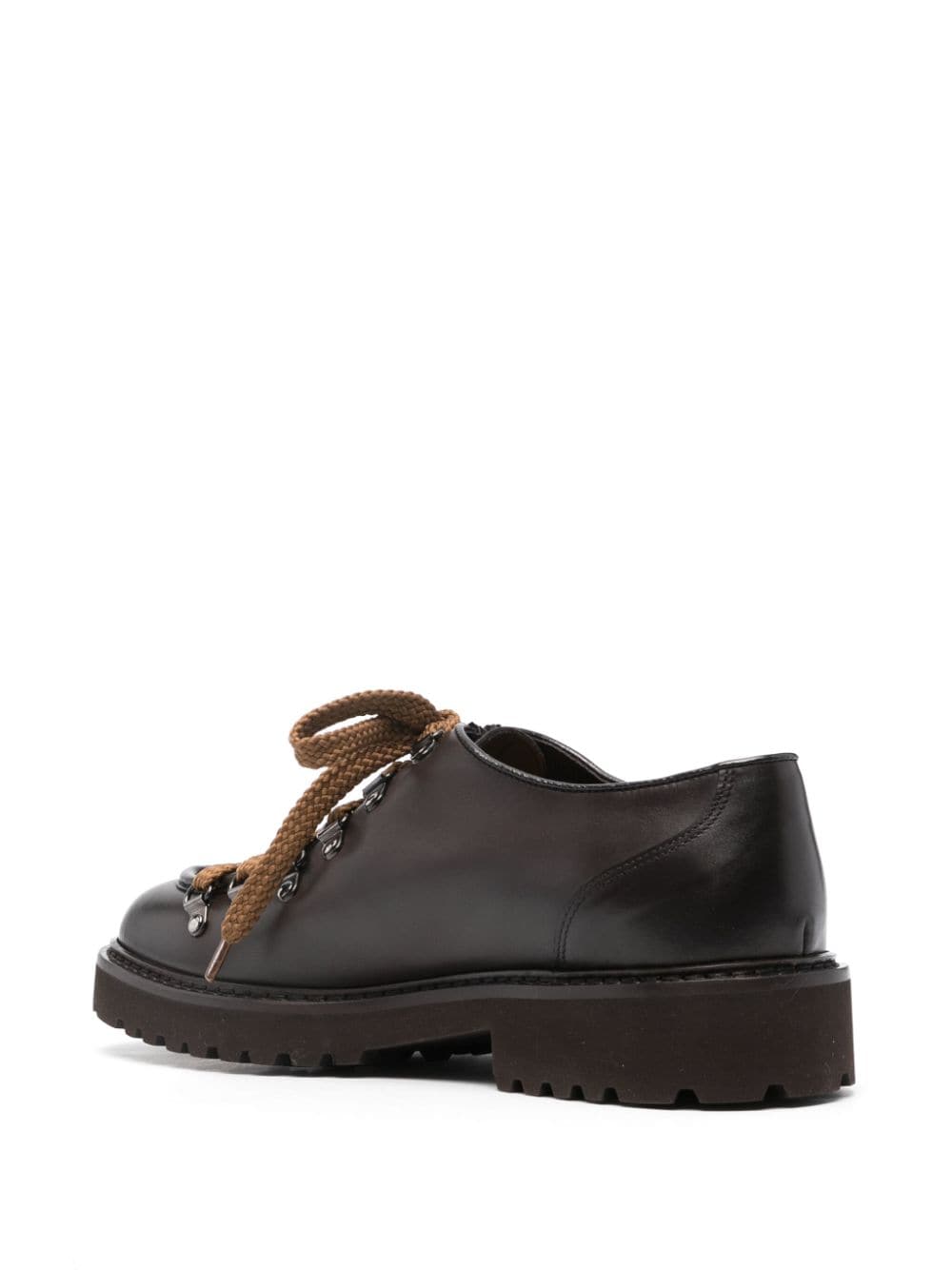 Shop Doucal's Leather Derby Shoes In Brown