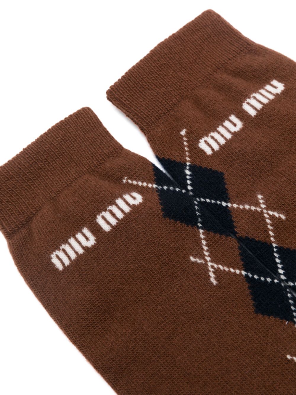 Miu Miu argyle-intarsia socks - Bruin