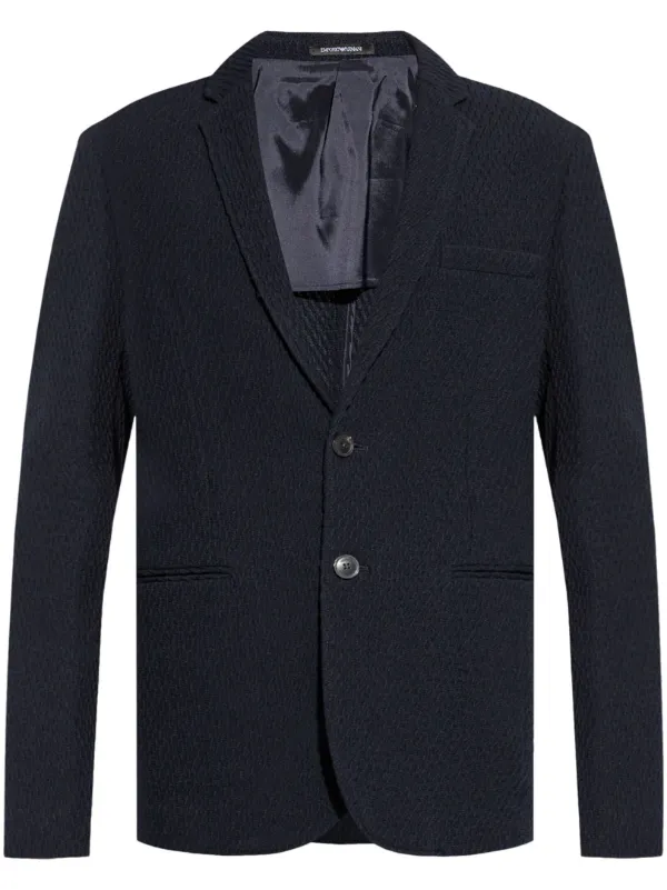 Emporio Armani Blazer à Boutonnière Bleu FARFETCH FR