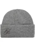 Emporio Armani embroidered-logo wool beanie - Grey