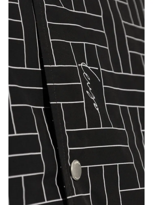Kenzo Weave-print Windbreaker Jacket | Black | FARFETCH