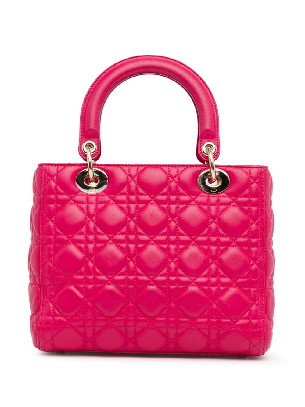 Christian Dior Pre-Owned 2016 Medium Lambskin Cannage Lady Dior satchel - Roze