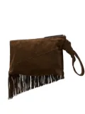 ISABEL MARANT Faro suede clutch - Brown
