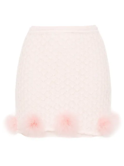 Blumarine feather-trim knit skirt