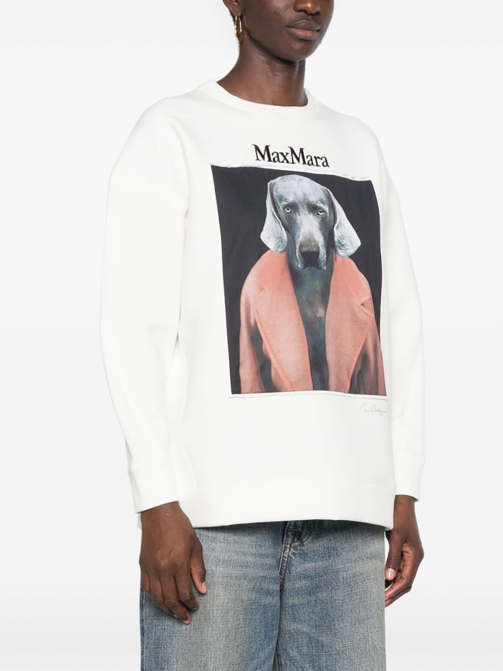 Shop Max Mara Bacco Sweatshirt In White