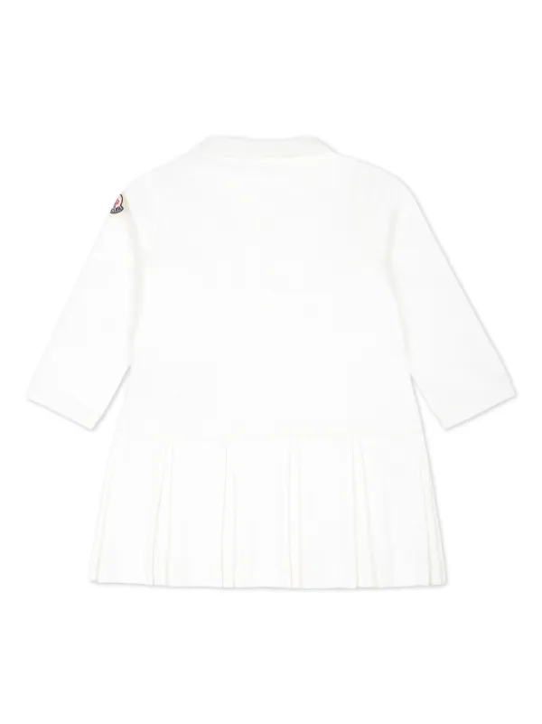 ワンピース MONCLER Striped cotton blend dress Bianco MONCLER Authentic Girls Dress White Logo Red Striped Sz 10