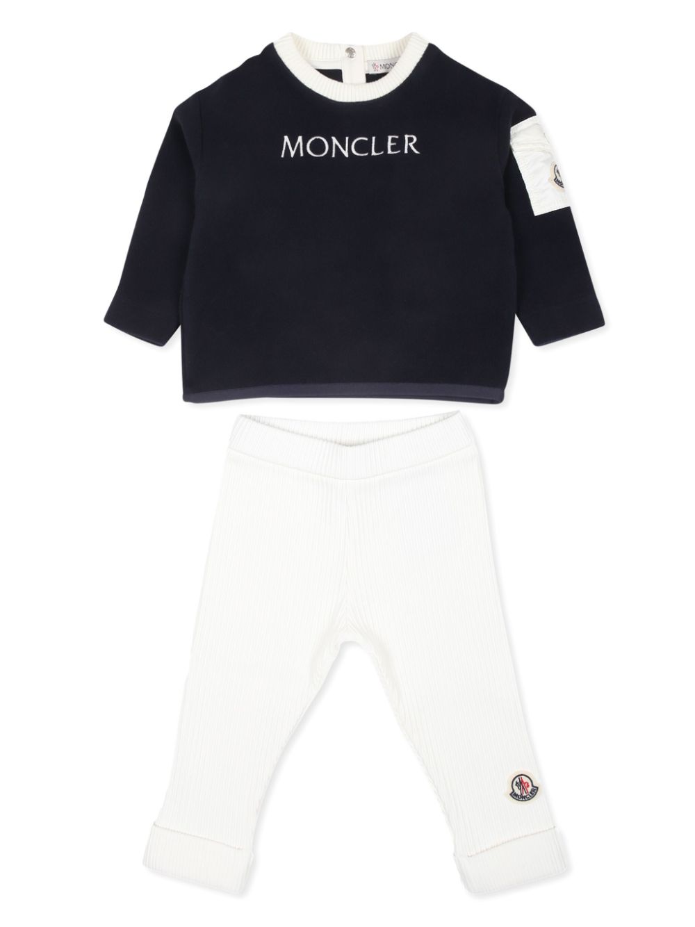 Moncler Enfant Tweekleurig trainingspak Blauw