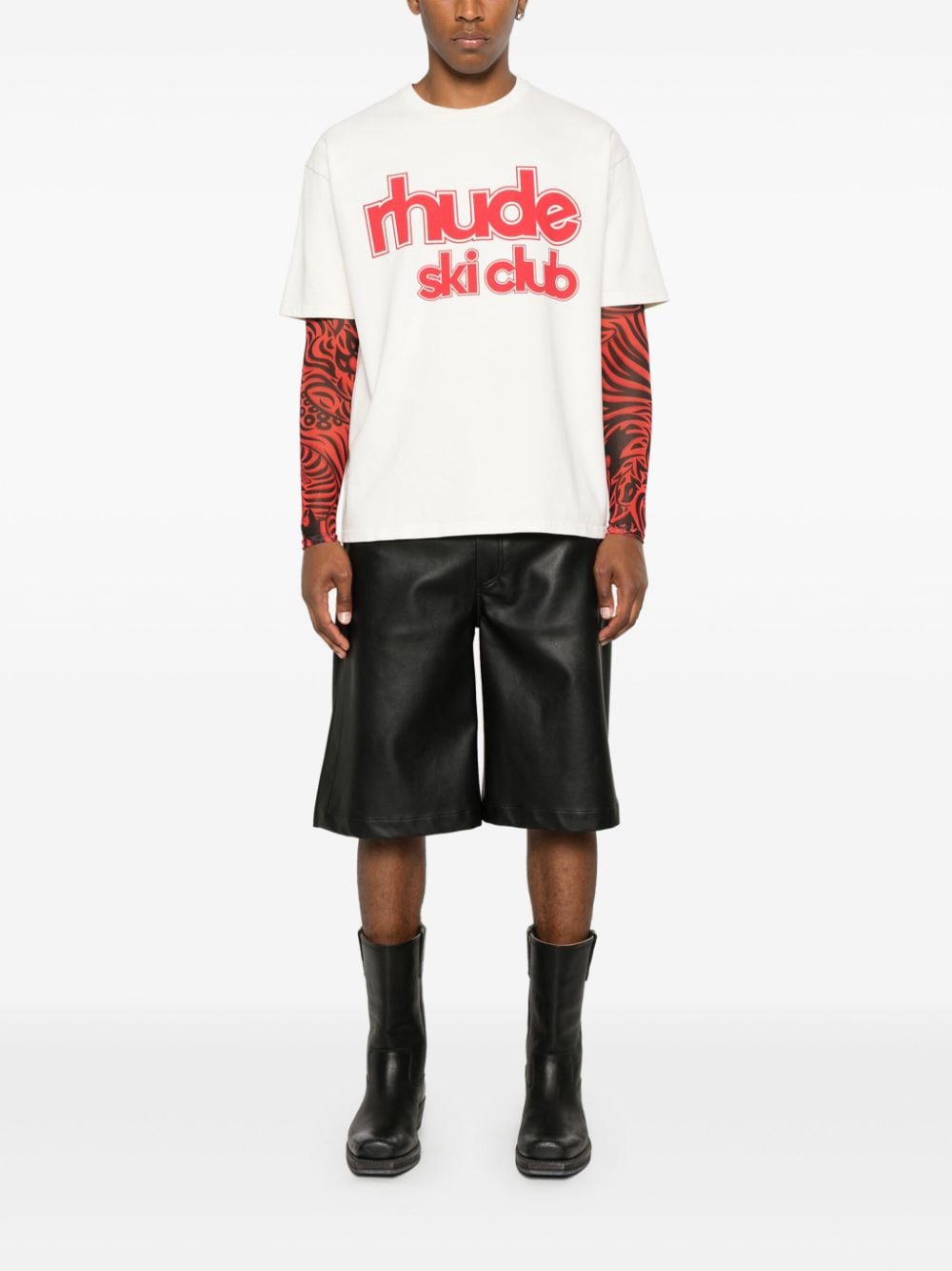 Shop Rhude Ski Club T-shirt In 白色