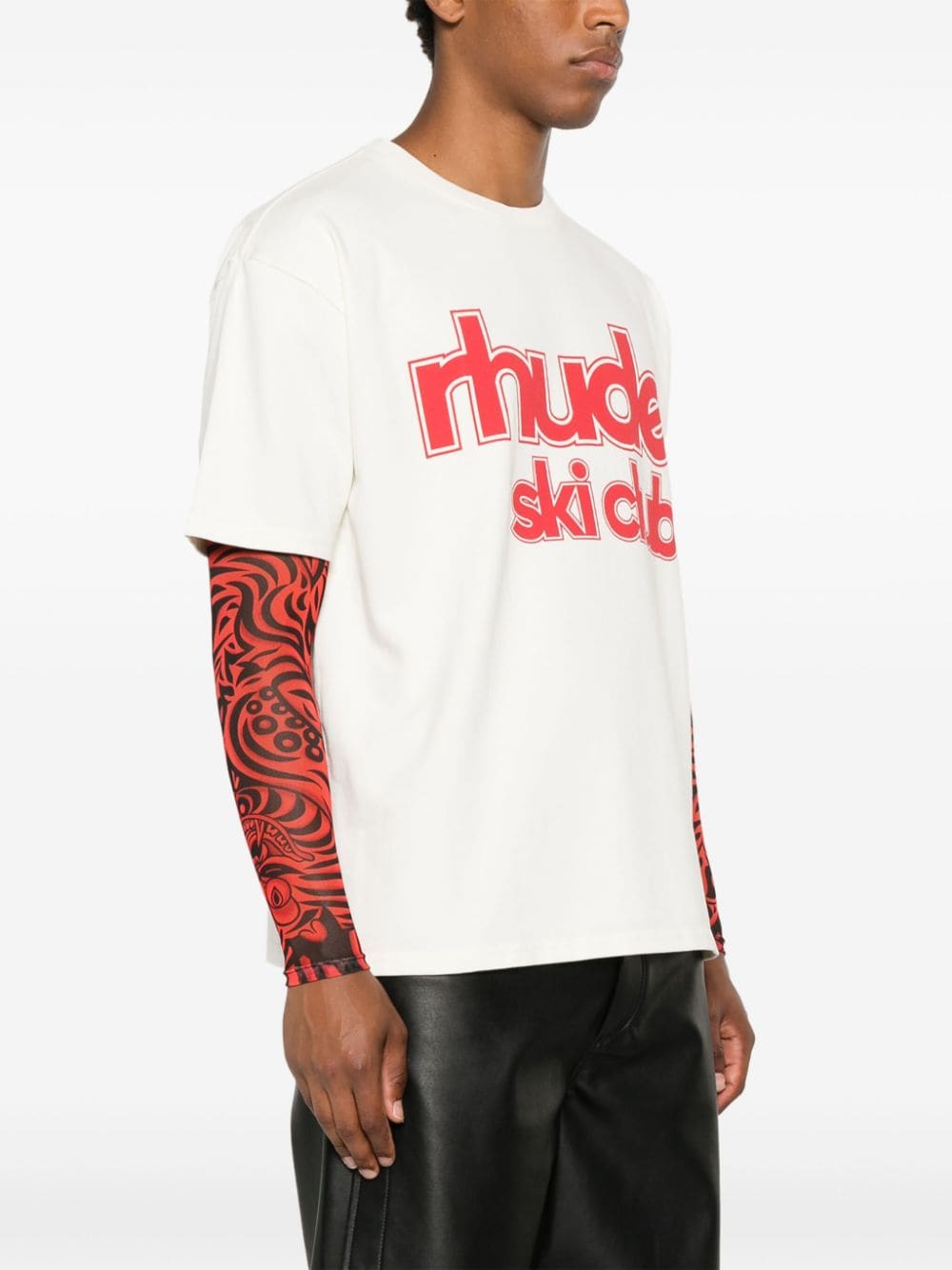 Shop Rhude Ski Club T-shirt In 白色