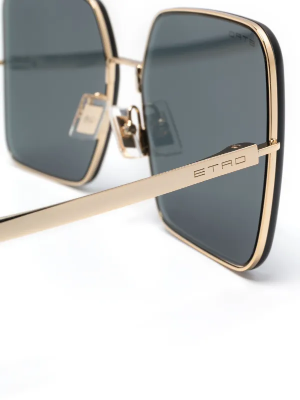ETRO Luxury Metal oversize-frame Sunglasses | Gold | FARFETCH GE display picture 1