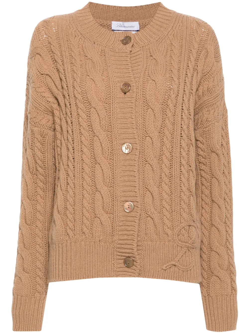 Blumarine Kabelgebreid vest Beige