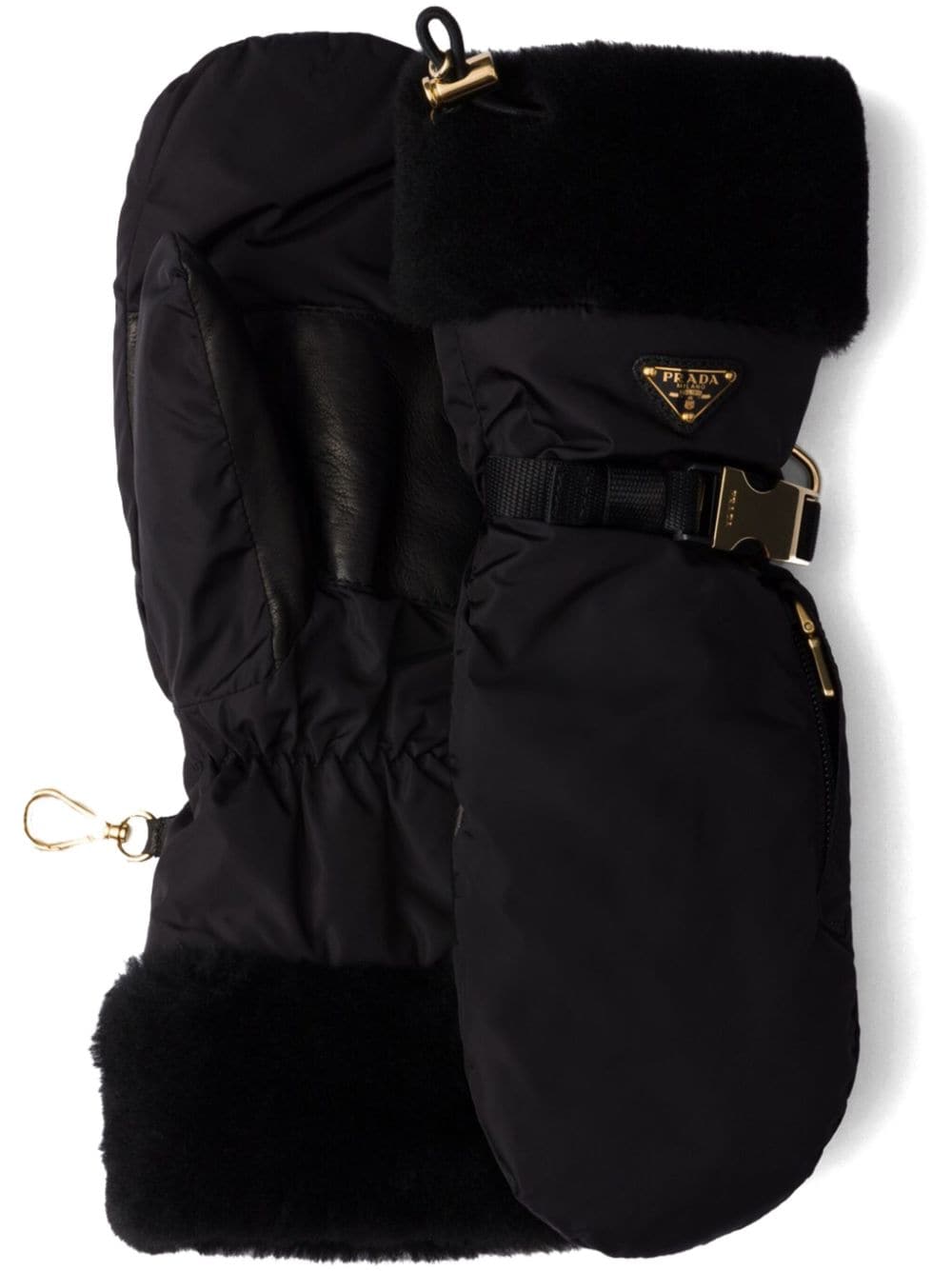 Prada Fäustlinge aus Shearling - Schwarz