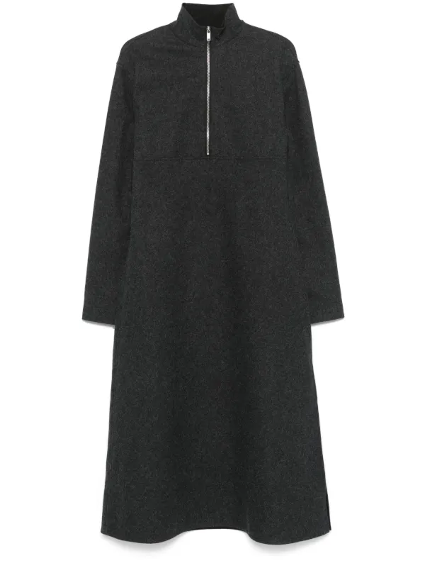 Jil Sander Virgin Wool Midi Dress | Grey | FARFETCH