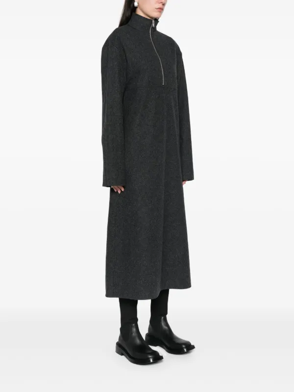 Jil Sander Virgin Wool Midi Dress | Grey | FARFETCH