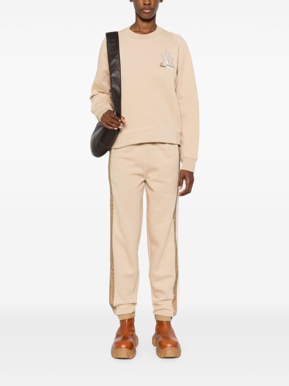 Moncler Grenoble side-stripe track pants - Beige