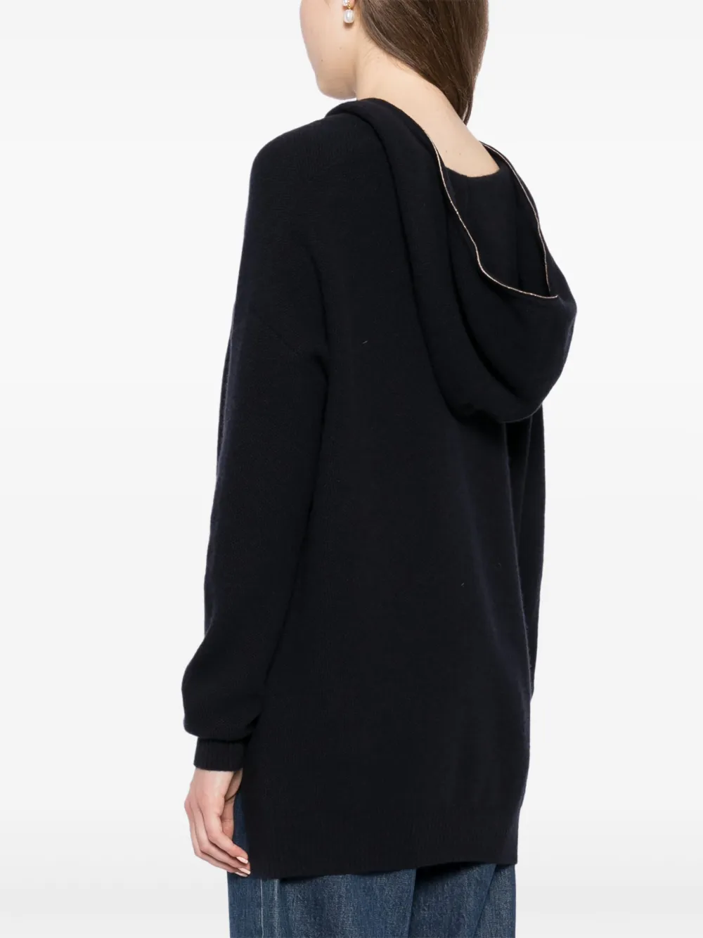 N.Peal Trui met capuchon Blauw